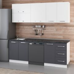 Minar 220 Cm Mutfak Dolabı Beyaz Antrasit 220-A10