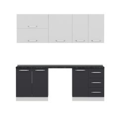 Minar 220 Cm Mutfak Dolabı Beyaz Antrasit 220-A10