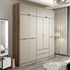 Elina 5 Kapaklı Dolap + Yüklük - Dore/Kumtaşı