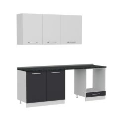 Minar 220 Cm Mutfak Dolabı Beyaz Antrasit 220-A13