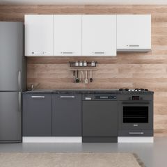 Minar 220 Cm Mutfak Dolabı Beyaz Antrasit 220-A14