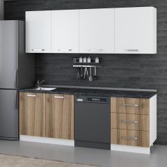 Minar 220 Cm Mutfak Dolabı Beyaz Dore 220-D12