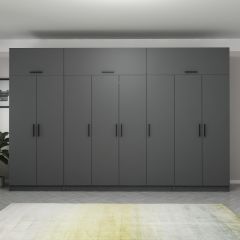 Minar Kale 8 Kapaklı 2 Çekmeceli Dolap Ve Yüklük Antrasit