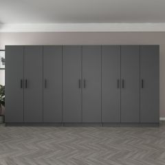 Minar Kale 8 Kapaklı 4 Çekmeceli Dolap Antrasit