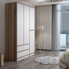 Elina 3 Kapaklı Dolap - Dore/Beyaz