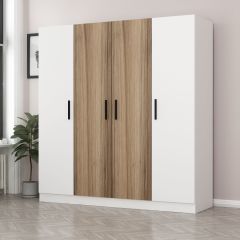 Kale 4 Kapaklı 2 Çekmeceli - Dolap - Beyaz/Dore