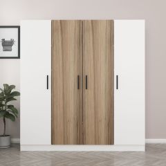 Kale 4 Kapaklı 2 Çekmeceli - Dolap - Beyaz/Dore