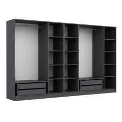 Minar Kale 7 Bölmeli 4 Çekmeceli Giyinme Dolabı Antrasit