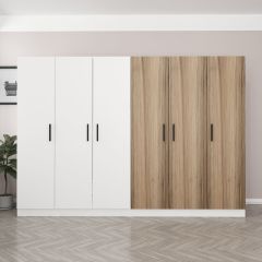 Kale 6 Kapaklı 4 Çekmeceli - Dolap - Beyaz / Dore