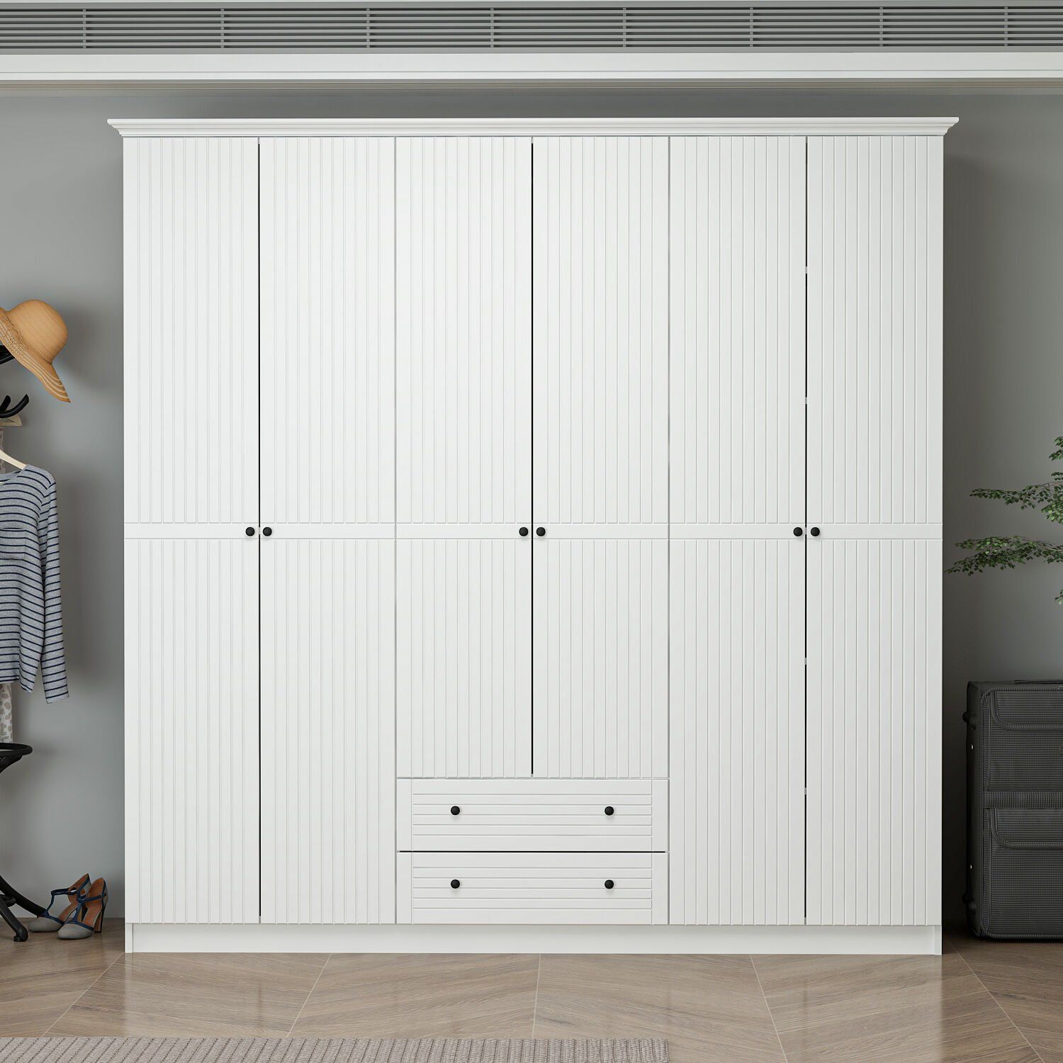 Bona Country 6 Mebran Kapaklı 2 Çekmeceli Gardırop