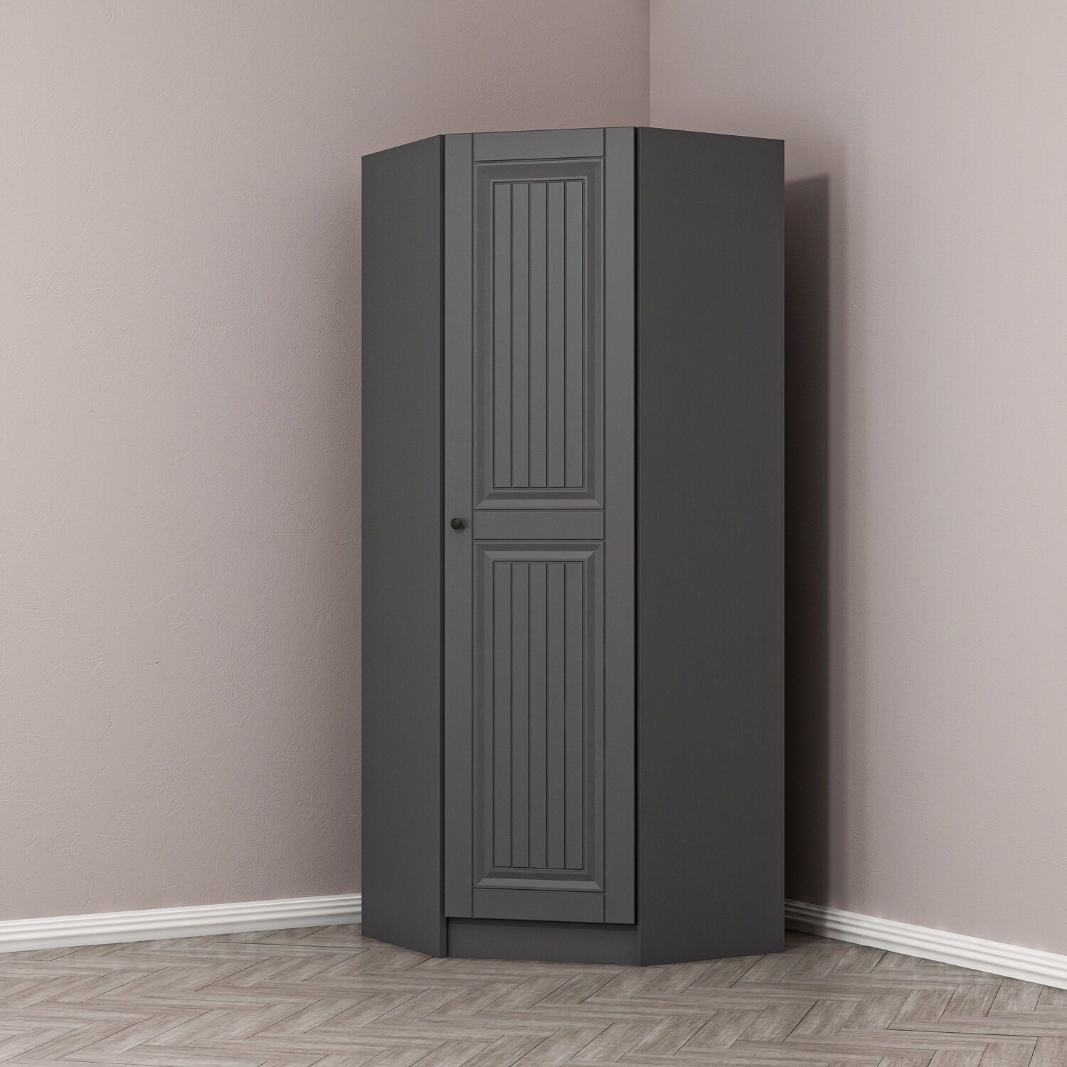 Kale 1 Kapaklı Köşe Dolap Antrasit Mebran Antrasit İlkbahar