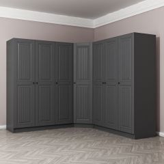 Kale 7 Kapaklı 4 Çekmeceli Köşe Dolap Antrasit Mebran İlkbahar