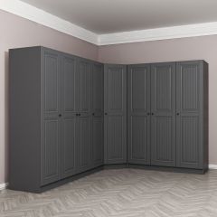 Kale 8 Kapaklı 4 Çekmeceli Köşe Dolap Antrasit Mebran İlkbahar