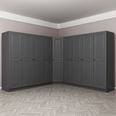 Kale 9 Kapaklı 4 Çekmeceli Köşe Dolap Antrasit Mebran İlkbahar