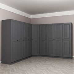 Kale 9 Kapaklı 4 Çekmeceli Köşe Dolap Antrasit Mebran İlkbahar