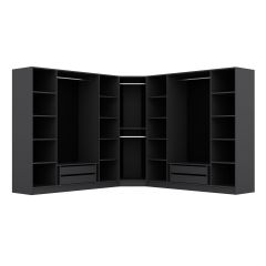 Kale 9 Kapaklı 4 Çekmeceli Köşe Dolap Antrasit Mebran İlkbahar