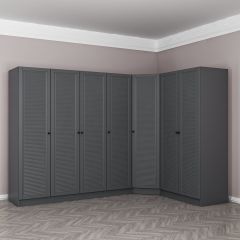 Kale 7 Kapaklı 2 Çekmeceli Köşe Dolap Antrasit Mebran Panjur