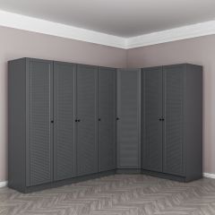 Kale 7 Kapaklı 2 Çekmeceli Köşe Dolap Antrasit Mebran Panjur