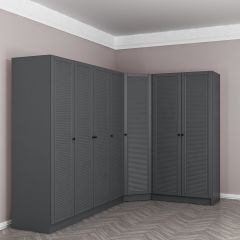 Kale 7 Kapaklı 2 Çekmeceli Köşe Dolap Antrasit Mebran Panjur