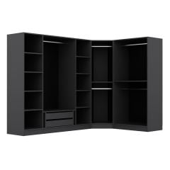 Kale 7 Kapaklı 2 Çekmeceli Köşe Dolap Antrasit Mebran Panjur