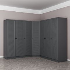 Kale 7 Kapaklı 4 Çekmeceli Köşe Dolap Antrasit Mebran Panjur