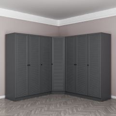 Kale 7 Kapaklı 4 Çekmeceli Köşe Dolap Antrasit Mebran Panjur