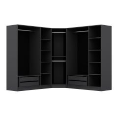 Kale 7 Kapaklı 4 Çekmeceli Köşe Dolap Antrasit Mebran Panjur