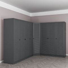 Kale 8 Kapaklı 4 Çekmeceli Köşe Dolap Antrasit Mebran Panjur