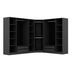 Kale 8 Kapaklı 4 Çekmeceli Köşe Dolap Antrasit Mebran Panjur