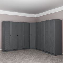 Kale 9 Kapaklı 4 Çekmeceli Köşe Dolap Antrasit Mebran Panjur