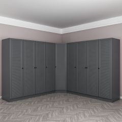Kale 9 Kapaklı 4 Çekmeceli Köşe Dolap Antrasit Mebran Panjur