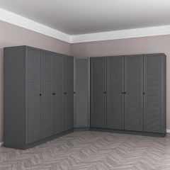 Kale 9 Kapaklı 4 Çekmeceli Köşe Dolap Antrasit Mebran Panjur