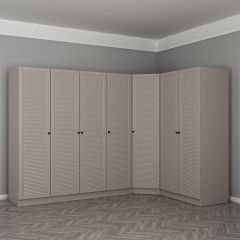 Kale 7 Kapaklı 2 Çekmeceli Köşe Dolap Kumtaşı Mebran Panjur