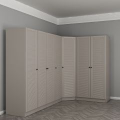 Kale 7 Kapaklı 2 Çekmeceli Köşe Dolap Kumtaşı Mebran Panjur