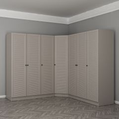 Kale 7 Kapaklı 4 Çekmeceli Köşe Dolap Kumtaşı Mebran Panjur