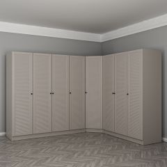 Kale 8 Kapaklı 4 Çekmeceli Köşe Dolap Kumtaşı Mebran Panjur