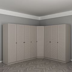 Kale 8 Kapaklı 4 Çekmeceli Köşe Dolap Kumtaşı Mebran Panjur