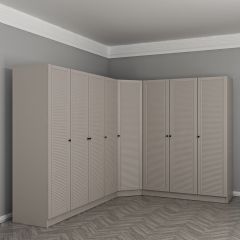 Kale 8 Kapaklı 4 Çekmeceli Köşe Dolap Kumtaşı Mebran Panjur