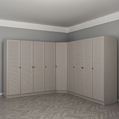 Kale 9 Kapaklı 4 Çekmeceli Köşe Dolap Kumtaşı Mebran Panjur