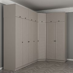 Kale 7 Kapaklı 2 Çekmeceli Köşe Dolap + Yüklük Kumtaşı Mebran Panjur