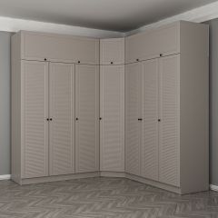 Kale 7 Kapaklı 4 Çekmeceli Köşe Dolap + Yüklük Kumtaşı Mebran Panjur