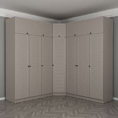 Kale 7 Kapaklı 4 Çekmeceli Köşe Dolap + Yüklük Kumtaşı Mebran Panjur