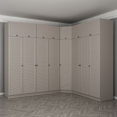 Kale 8 Kapaklı 4 Çekmeceli Köşe Dolap + Yüklük Kumtaşı Mebran Panjur