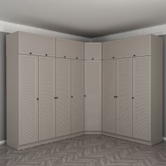 Kale 8 Kapaklı 4 Çekmeceli Köşe Dolap + Yüklük Kumtaşı Mebran Panjur