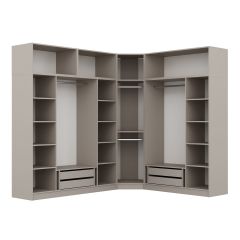 Kale 8 Kapaklı 4 Çekmeceli Köşe Dolap + Yüklük Kumtaşı Mebran Panjur