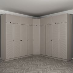 Kale 9 Kapaklı 4 Çekmeceli Köşe Dolap + Yüklük Kumtaşı Mebran Panjur