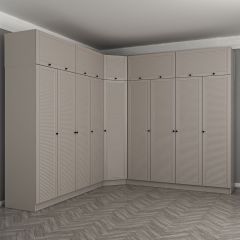 Kale 9 Kapaklı 4 Çekmeceli Köşe Dolap + Yüklük Kumtaşı Mebran Panjur