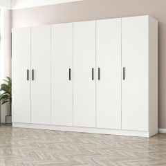 Minar Kale 6 Kapaklı Zincir Dolap - Gardrop - Beyaz