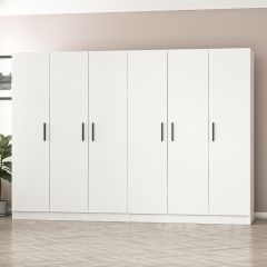 Minar Kale 6 Kapaklı Zincir Dolap - Gardrop - Beyaz