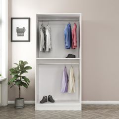 k Aynalı Zincir Dolap - Beyaz